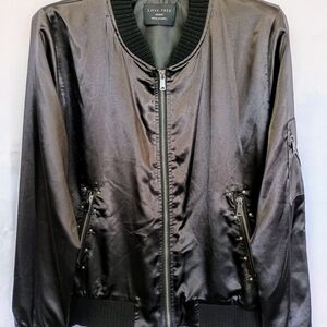 Love Tree Women's Black Bomber Jacket